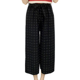 2019 Summer New Striped Style Black Loose High Waist Crop Casual Pants Women One Size Chiffon Wide-leg Pants Plus Size