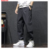 Dropshipping Autumn Men Streetwear Causal Striped Pants Mens Japanese Solid Loose Pants Male Baggy Sport Harem Pants