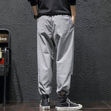 Dropshipping Autumn Men Streetwear Causal Striped Pants Mens Japanese Solid Loose Pants Male Baggy Sport Harem Pants