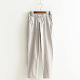Womens Autumn/Summer Harem Pants Cotton Linen Solid Elastic waist Candy Colors Harem Trousers Soft high quality for Female ladys