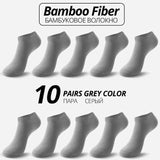 10 Pairs Bamboo Fiber Men Socks Short Ankle Business Black Male Meias Socks Summer Breathable Men Dress Shoes Clothes Size 38-43