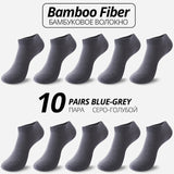 10 Pairs Bamboo Fiber Men Socks Short Ankle Business Black Male Meias Socks Summer Breathable Men Dress Shoes Clothes Size 38-43