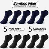 10 Pairs Bamboo Fiber Men Socks Short Ankle Business Black Male Meias Socks Summer Breathable Men Dress Shoes Clothes Size 38-43