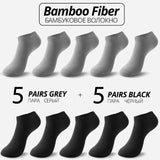 10 Pairs Bamboo Fiber Men Socks Short Ankle Business Black Male Meias Socks Summer Breathable Men Dress Shoes Clothes Size 38-43