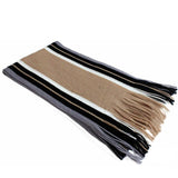 JODIMITTY Winter Designer Scarf Men Striped Cotton Scarf Male Brand Shawl Wrap Knit Cashmere Bufandas Long Striped With Tassel