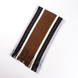 JODIMITTY Winter Designer Scarf Men Striped Cotton Scarf Male Brand Shawl Wrap Knit Cashmere Bufandas Long Striped With Tassel