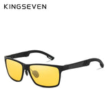 KINGSEVEN Aluminum Polarized Night vision Sunglasses Men Square Sun Glasses Driving Sunglasses Goggle Eyewear oculos de sol