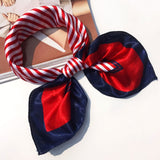 50*50 Multifunction Silk Scarf women fashion Printed Scarves Hair Tie Flower Leopard Striped Ribbon Headwear Retro Neckerchief