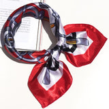 50*50 Multifunction Silk Scarf women fashion Printed Scarves Hair Tie Flower Leopard Striped Ribbon Headwear Retro Neckerchief