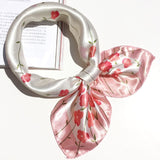 50*50 Multifunction Silk Scarf women fashion Printed Scarves Hair Tie Flower Leopard Striped Ribbon Headwear Retro Neckerchief