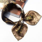 50*50 Multifunction Silk Scarf women fashion Printed Scarves Hair Tie Flower Leopard Striped Ribbon Headwear Retro Neckerchief