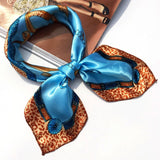 50*50 Multifunction Silk Scarf women fashion Printed Scarves Hair Tie Flower Leopard Striped Ribbon Headwear Retro Neckerchief