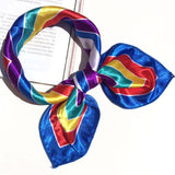 50*50 Multifunction Silk Scarf women fashion Printed Scarves Hair Tie Flower Leopard Striped Ribbon Headwear Retro Neckerchief