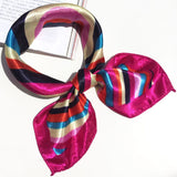 50*50 Multifunction Silk Scarf women fashion Printed Scarves Hair Tie Flower Leopard Striped Ribbon Headwear Retro Neckerchief