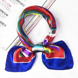 50*50 Multifunction Silk Scarf women fashion Printed Scarves Hair Tie Flower Leopard Striped Ribbon Headwear Retro Neckerchief