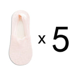 5 Pairs Fashion Women Girls Summer Socks Style Lace Flower Short Sock Antiskid Invisible Ankle Socks 2019 New 7 colors