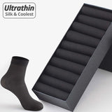 HSS Brand 10Pairs Men Summer Socks High Quality Business Casual Thin Socks Breathable Bamboo Male Cool Socks Ultra-thin Meias
