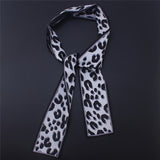 2018 New Satin Scarf Tie Handle Bag Ribbons Leopard Print Ribbon scarf Women Fashion Head Scarf Small Long Scarves120*8cm