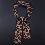 2018 New Satin Scarf Tie Handle Bag Ribbons Leopard Print Ribbon scarf Women Fashion Head Scarf Small Long Scarves120*8cm