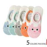 HSS Newset High Quality Women Cartoon Socks Cute Cat Boat Sock Summer thin slipper Cotton Lovely Floor Socks for Lady Girl Kid